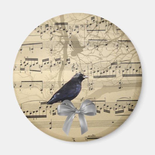 音楽シートでカラスを鳴らす マグネット (正面)