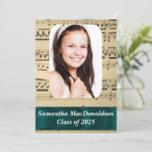 音楽シートの写真の卒業 招待状 (スタンド正面)