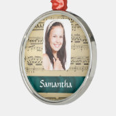 音楽シートの写真テンプレート メタルオーナメント (左)