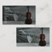 音楽シートの浮遊を用いるバイオリン 名刺 (正面/裏面)