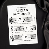 音楽シートノート赤ちゃんシャワー 招待状
