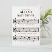 音楽シートノート赤ちゃんシャワー 招待状 (スタンド正面)