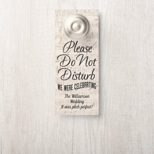 音楽シートビンテージ結婚式へようこそ邪魔しない ドアノブサイン (ノブ)