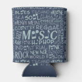 音楽ジャンル単語コラージュカスタムドリンククーラー 缶クーラー (裏面)