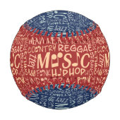 音楽ジャンル単語コラージュ野球 野球ボール (正面)