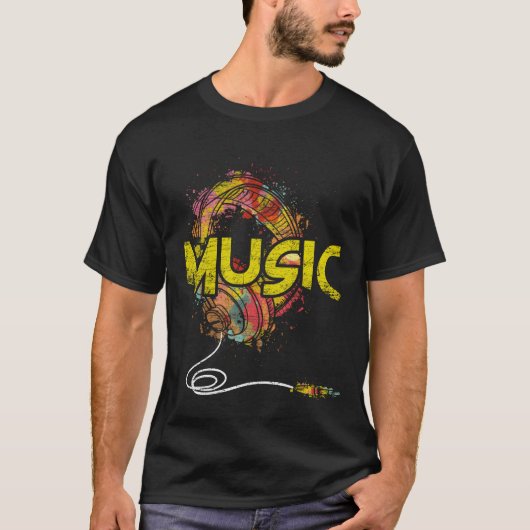 音楽ジャンル 音楽は人生 音楽クラブ 音楽ギフト Tシャツ (正面)