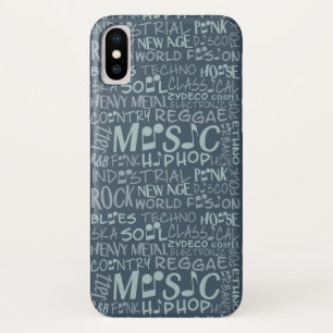音楽ジャンルWordコラージュケース iPhone X ケース