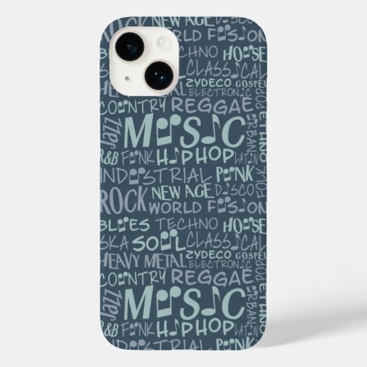 音楽ジャンルWordコラージュケース Case-Mate iPhoneケース (裏面)