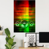 音楽スカラフルピーカー ポスター (ホームオフィス)