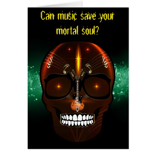 音楽スカル空白のカードギターノート (正面)