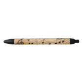 音楽スクールレザーフェイクミュージカルスタッフとメモ 黒ボールペン (正面)