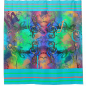 音楽スタイリッシュカラフル抽象芸術 シャワーカーテン (正面)