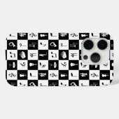 音楽スタイリッシュノートと楽器白黒 Case-Mate iPhoneケース (裏面 (横))