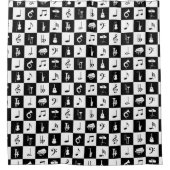 音楽スタイリッシュ注モダンおよび楽器 シャワーカーテン (正面)