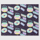 音楽スタイル90年代パターン ラッピングペーパー (フラット)