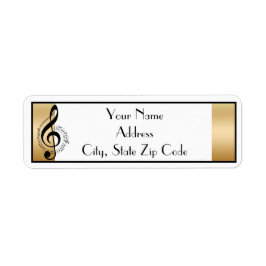 音楽スタッフとノートの差出人住所ラベル ラベル