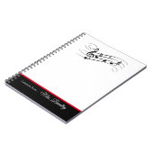 音楽スタッフとノートメモ帳、音楽先生 ノートブック (左側)