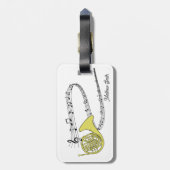 音楽スタッフとホーフランスのンスケッチとイニシャル ラゲッジタグ (裏面縦)