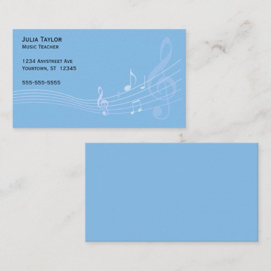 音楽スタッフウェーブミュージック先生 名刺 (正面/裏面)