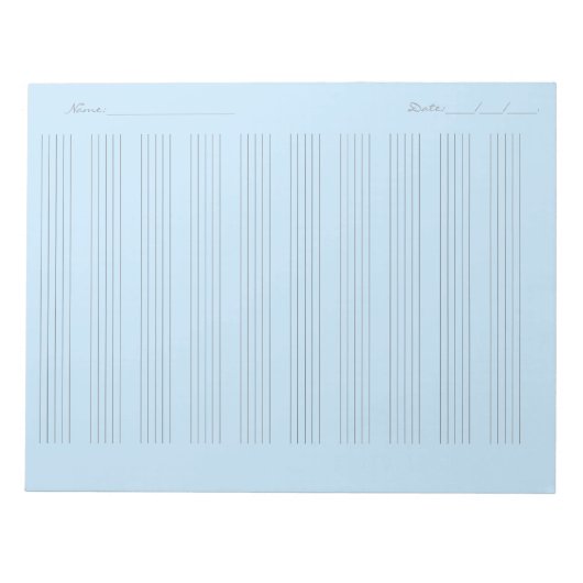音楽スタッフ用紙 – 印刷可能な楽譜 ノートパッド (正面)