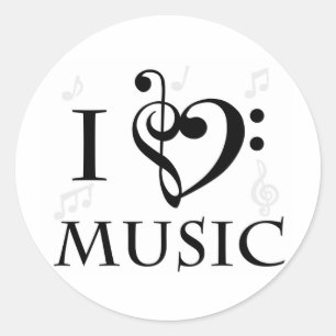 音楽ステッカーが大好き ラウンドシール