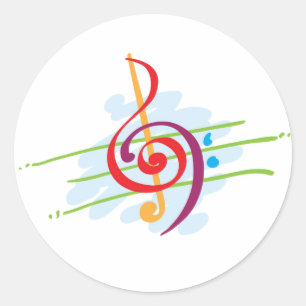 音楽ステッカー ラウンドシール