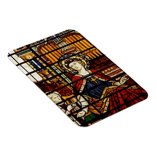 音楽ステンドグラスの聖セシリア守護聖人 マグネット (右側)