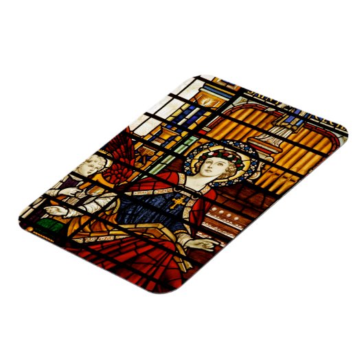 音楽ステンドグラスの聖セシリア守護聖人 マグネット (左側)