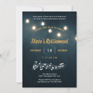 音楽ステージ退職フラットアナウンスカード 案内状