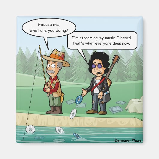 音楽ストリーミングパおもしろいン冷凍機磁石 マグネット (正面)