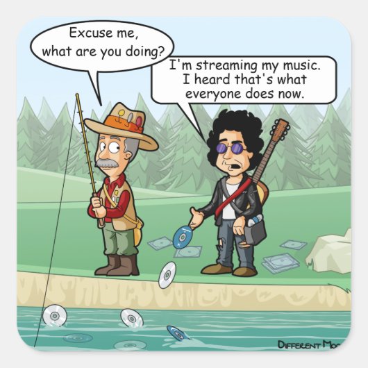 音楽ストリーミングプおもしろいン20スクエアステッカー スクエアシール (正面)