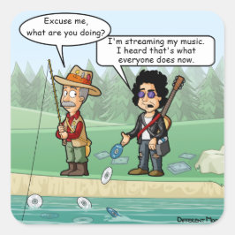 音楽ストリーミングプおもしろいン20スクエアステッカー スクエアシール