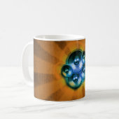 音楽スピーカーとオレンジ色の日が差すこと コーヒーマグカップ (正面左)