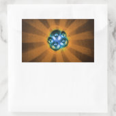 音楽スピーカーとオレンジ色の日が差すこと 長方形シール (バッグ)