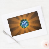 音楽スピーカーとオレンジ色の日が差すこと 長方形シール (封筒)