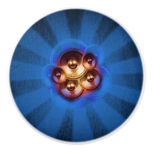 音楽スピーカーとブルー日が差すこと セラミックノブ (正面)