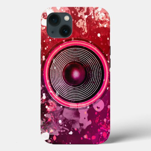 音楽スピーカーと絵を描(ばちゃばちゃ)跳ねる Case-Mate iPhoneケース (裏面)