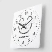 音楽スマイル スクエア壁時計 (傾斜)