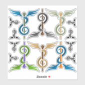 音楽セラピーのアイコンセット シール (シート)