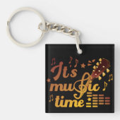 音楽タイム、金ゴールドギターミュージカル キーホルダー (正面)