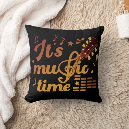音楽タイム、金ゴールドギターミュージカル クッション (ブランケット)