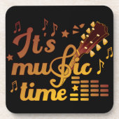 音楽タイム、金ゴールドギターミュージカル コースター (正面)