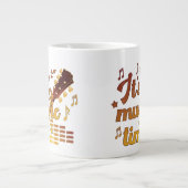 音楽タイム、金ゴールドギターミュージカル ジャンボコーヒーマグカップ (正面)