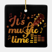 音楽タイム、金ゴールドギターミュージカル セラミックオーナメント (裏面)