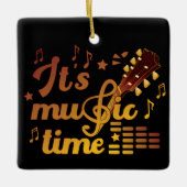 音楽タイム、金ゴールドギターミュージカル セラミックオーナメント (正面)