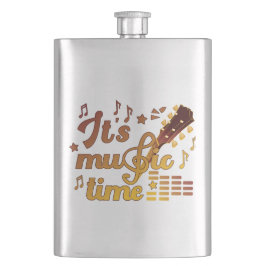 音楽タイム、金ゴールドギターミュージカル フラスク