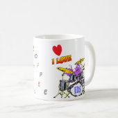 音楽タコ漫画コーヒーラバーコーヒーマグ コーヒーマグカップ (正面右)