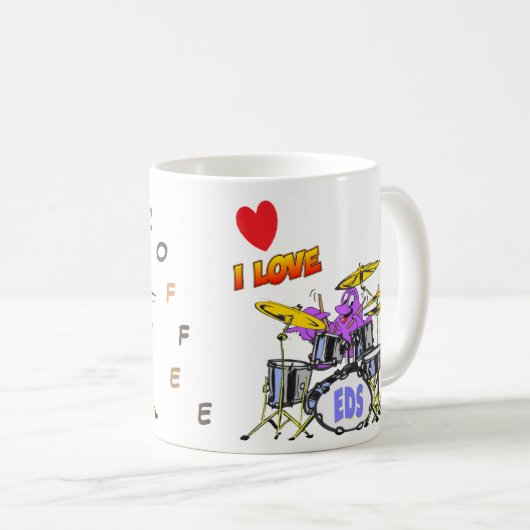 音楽タコ漫画コーヒーラバーコーヒーマグ コーヒーマグカップ (正面右)