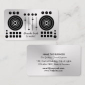 音楽ターンテーブルシルバーブラックDJプレイヤーサウンドバス 名刺 (正面/裏面)