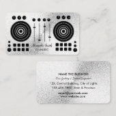 音楽ターンテーブルシルバーブラックDJプレイヤーサウンド  名刺 (正面/裏面)